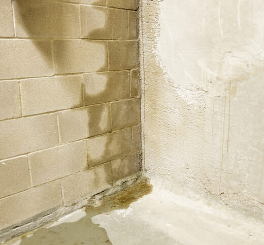 wet basement wall from water in basement